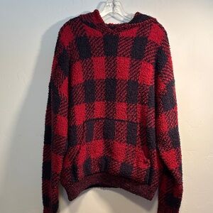 SKIMS Red and Black Checkered women’s hoody S/M